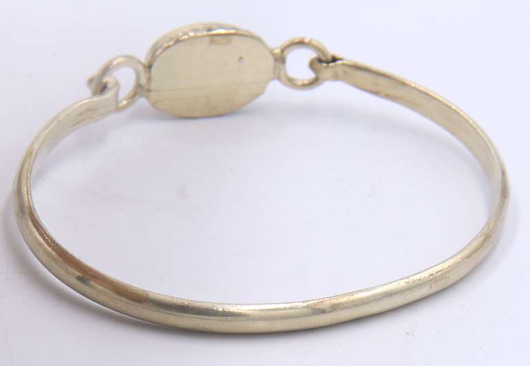 Vintage Sterling Silver Signed Turquoise Cuff Bracelet