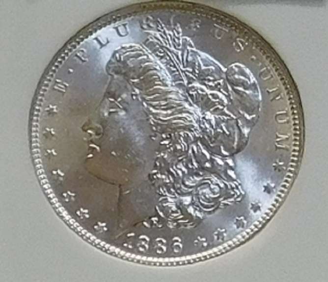 1886 Morgan Dollar CCGS MS-66, Spectacular!