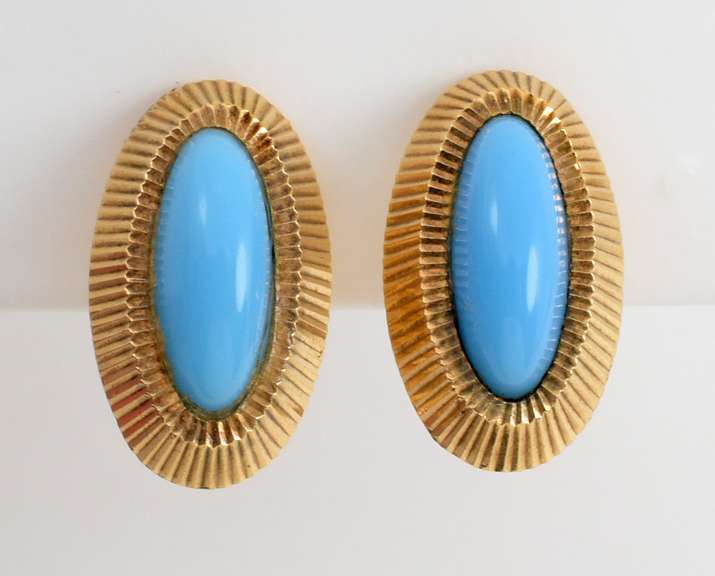Beautiful Turquoise Earrings with French Backs