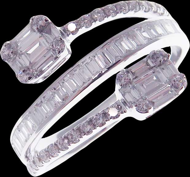 18kt Solid White Gold & Diamond Ring
