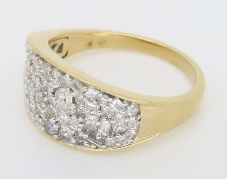 Mixed Cut Diamond Cluster Ring