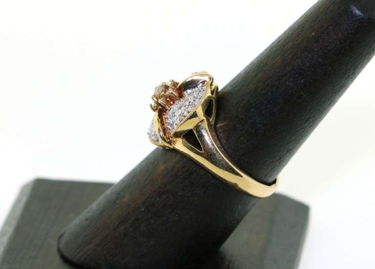 Pretty 14kt Yellow Gold Pavé Diamond Ring