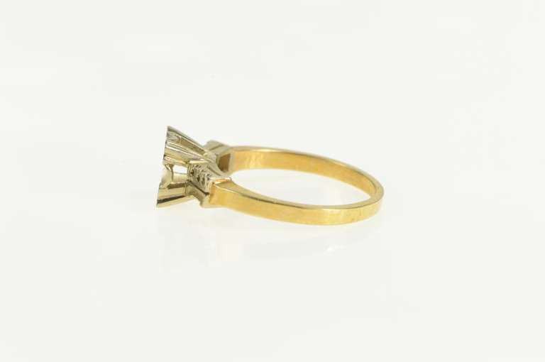 14K Yellow Gold 5.2mm Vintage NOS 1950's Engagement Setting Ring