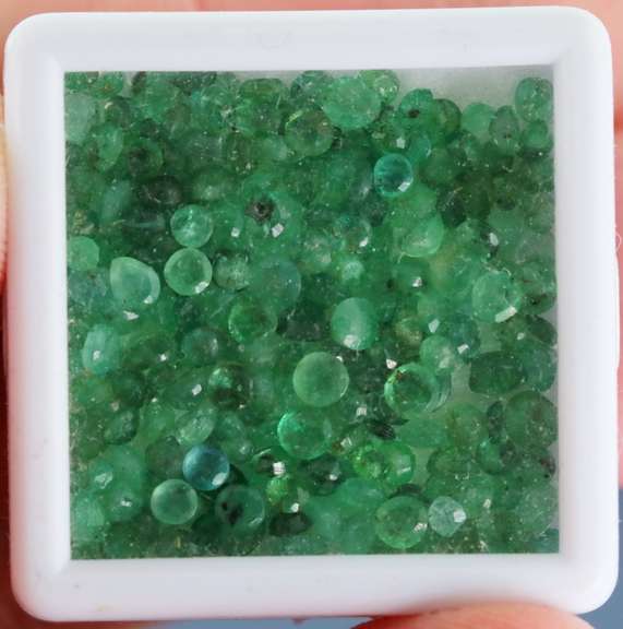 Tremendous 10.51ct set of Emeralds with multiple green hues