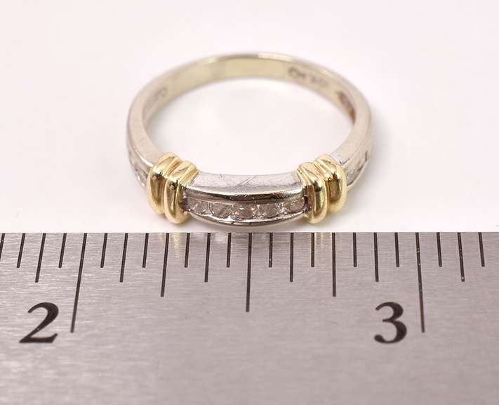 Dazzling Diamond Band Ring in Two Tone Gold