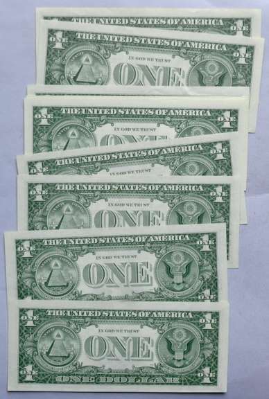 10 CH CU $1 1957B Silver Certificates