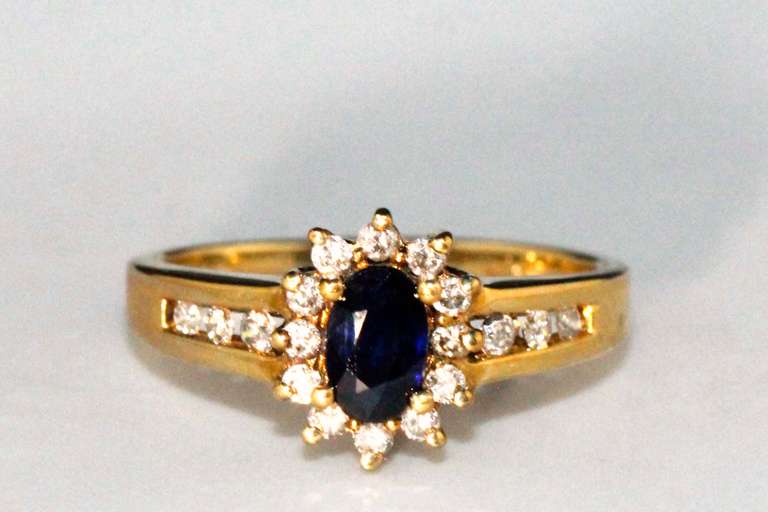 Midnight Sapphire & Diamond Ring in 10k