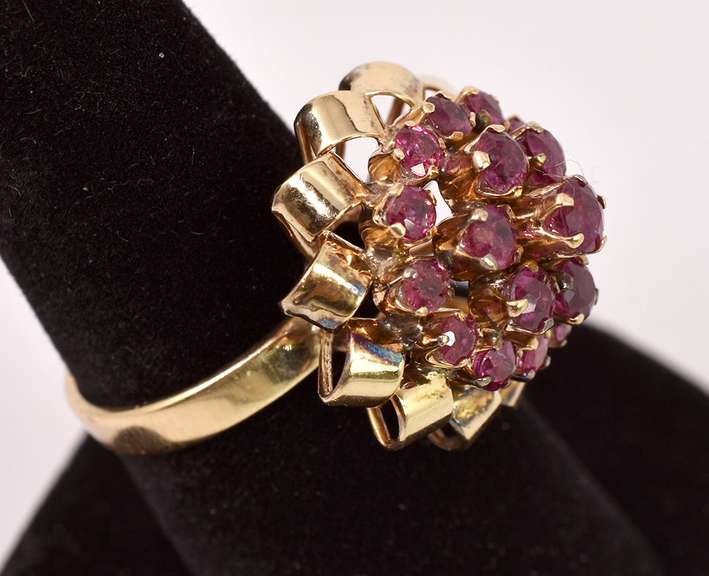 Captivating Ruby Cocktail Ring in Yellow Gold