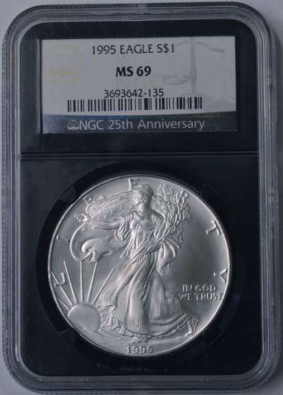 1995 American Silver Eagle NGC MS69