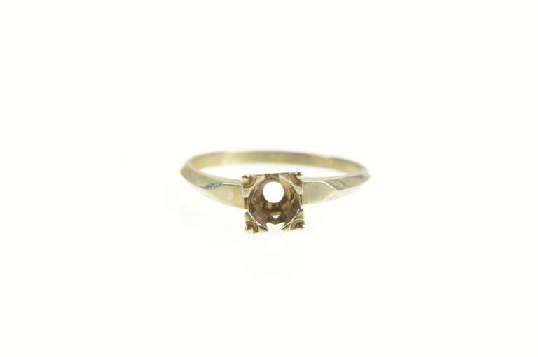 14K Yellow Gold 4.25mm Setting Vintage NOS 1950's Engagement Ring