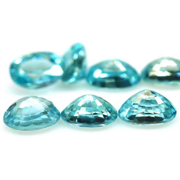 Vibrant blue! 9.70ct 7pc Cambodian Zircon set