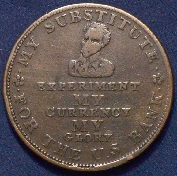 1834 Andrew Jackson Running Boar Hard Times Token HT-9 R-1