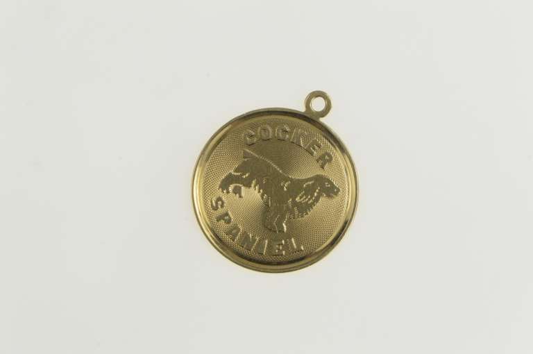 14K Yellow Gold Cocker Spaniel Dog Breed Animal Pet Charm/Pendant