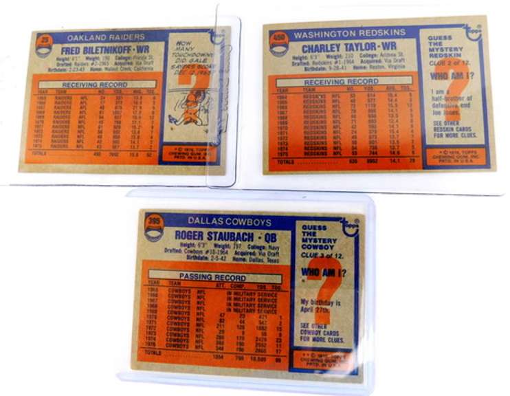 3 Topp's 1976 Football Greats