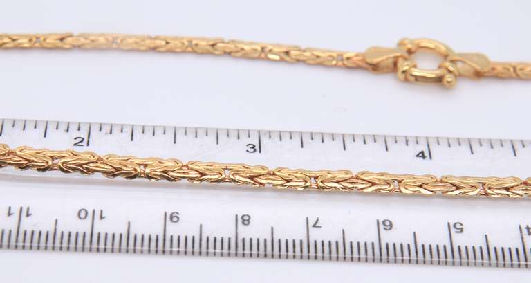 Powerful Italian Yellow Gold Byzantine Necklace