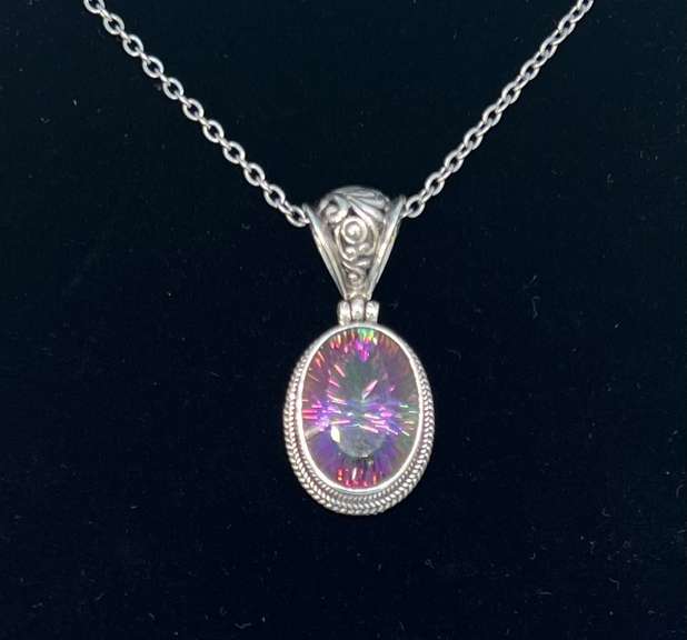 Sterling Silver Mystic Topaz Necklace