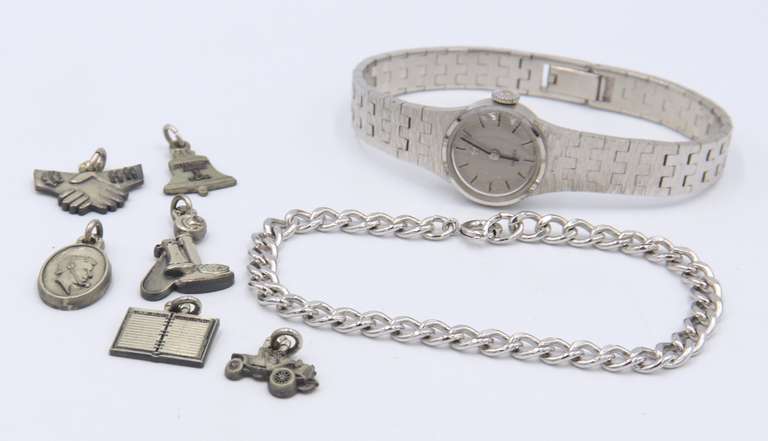 Group Lot of Vintage Sterling Silver Jewelry and Omega Watch