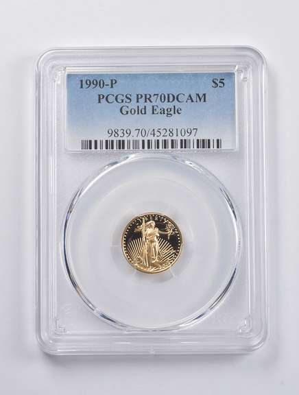 PR70 DCAM 1990-P $5 American Gold Eagle 1/10 Oz. .999 Fine Gold PCGS