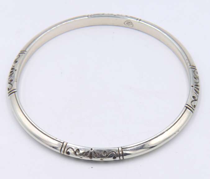Vintage Sterling Silver Signed Bangle Bracelet