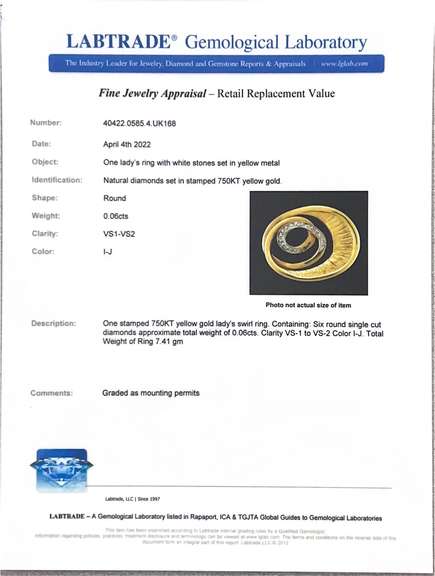 Wicked 18k Yellow Gold Spiraling Diamond Ring