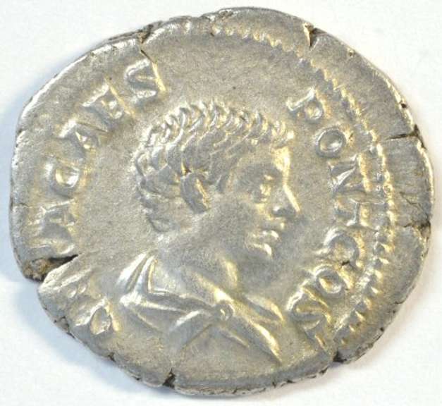 Scarce Geta Roman silver Denarius, 209-212 AD. Real nice