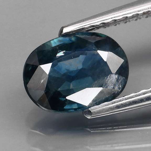 Silky! 1.54ct HEATED ONLY dark blue green Sapphire