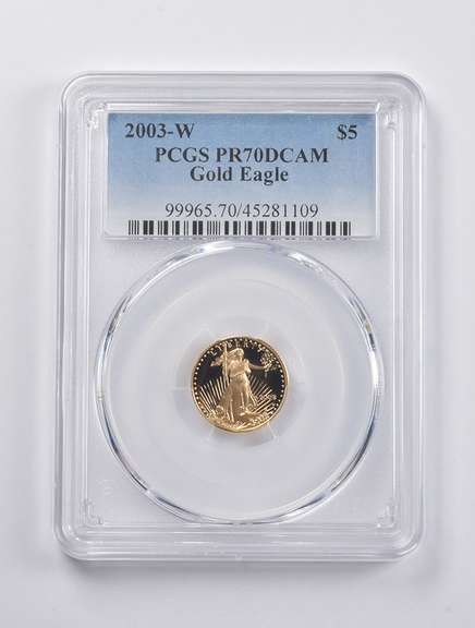 PR70 DCAM 2003-W $5 American Gold Eagle 1/10 Oz. .999 Fine Gold PCGS