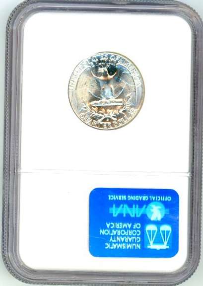 Binion Hoard 1964-D Silver Washington Quarter in NGC Holder.