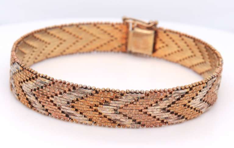 STERLING SILVER AND GOLD MESH BRACELET