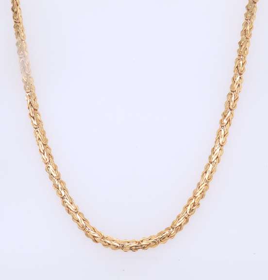 Powerful Italian Yellow Gold Byzantine Necklace U.S. Auction Brokers