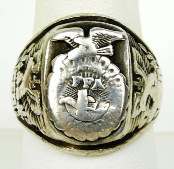 Vintage Future Farmers of America Sterling Ring, Size 10