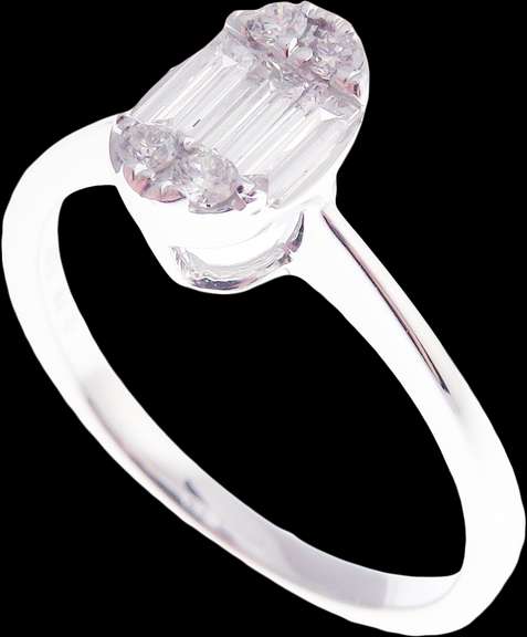 Illustrious Diamond Cluster 18k White Gold Ring