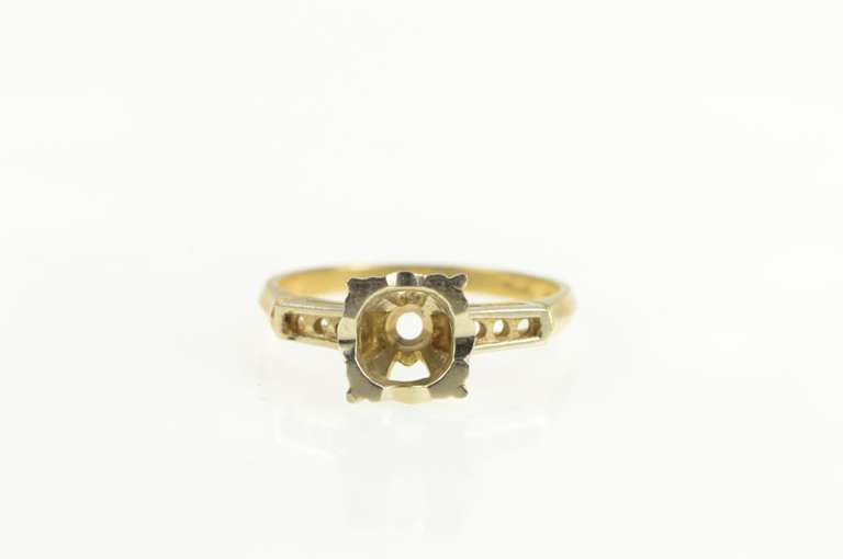 14K Yellow Gold Vintage NOS 1950's 5.8mm Engagement Setting Ring