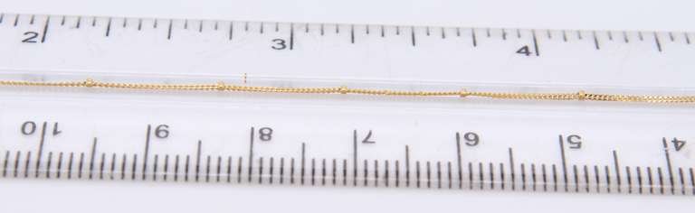 Beautiful 18kt Yellow Gold Bead Station Anklet