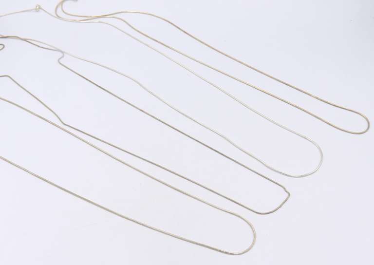 Group Lot of 4 Vintage 925 Sterling Silver Chains