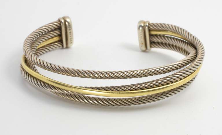 David Yerman Bangle-Sterling & 1/4 18k Gold