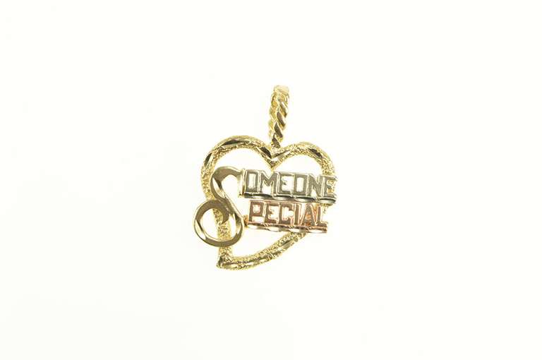 14K Yellow Gold Special Heart Love Symbol Valentine Charm/Pendant