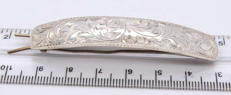 Vintage Sterling Silver Signed Hair Clip