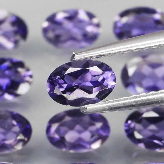 Gorgeous 4.46ct high luster blue violet Iolite set