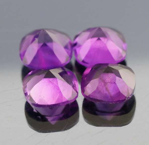 Royal purple! 15.12ct 10x10mm real Brazilian Amethyst set
