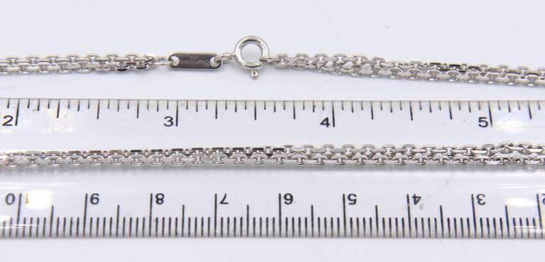 Vintage Sterling Silver Double Row Cable Chain Necklace