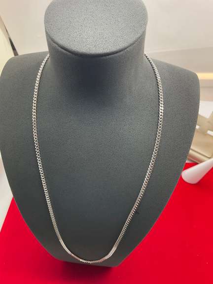 14K WHITE GOLD CURB LINK CHAIN