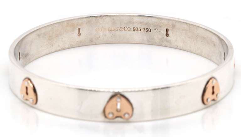 Vintage Tiffany & Co Keyhole Heart Bangle Bracelet