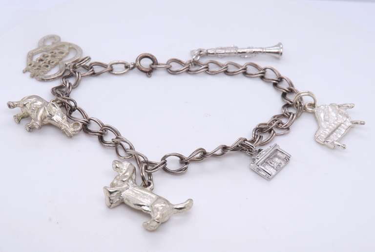 Vinateg Sterling Silver Bracelet with Charms
