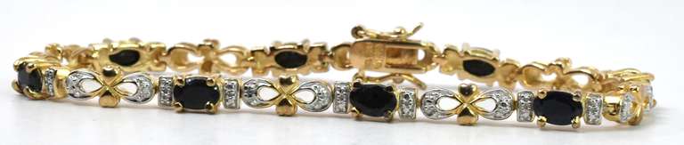 Vermeil Sapphire Bracelet With Silver Accents
