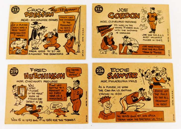 4 Topps Manager Baseball Cards