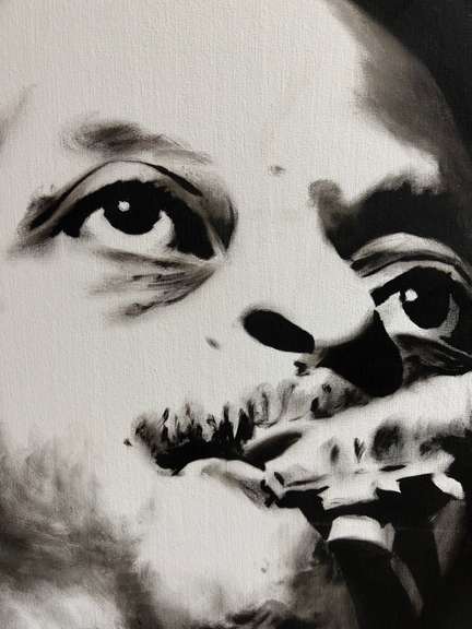 Black and White Contemporary Jazz Painting