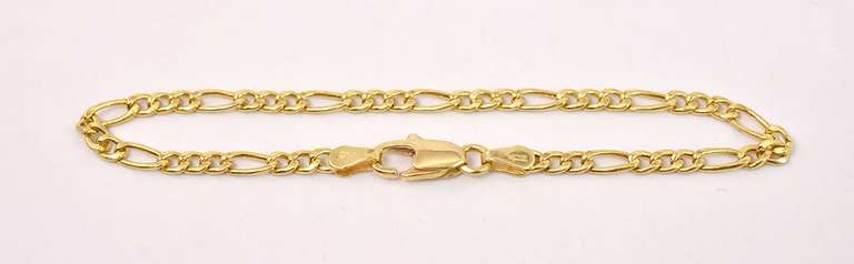 Classic Figaro Bracelet in 18K Yellow Gold