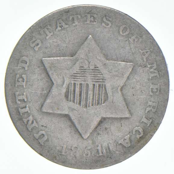 1851-O Silver Three-Cent Piece