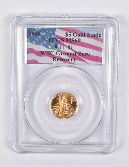 MS69 1998 $5 American Gold Eagle 1/10 Oz Gold WTC Ground Zero PCGS